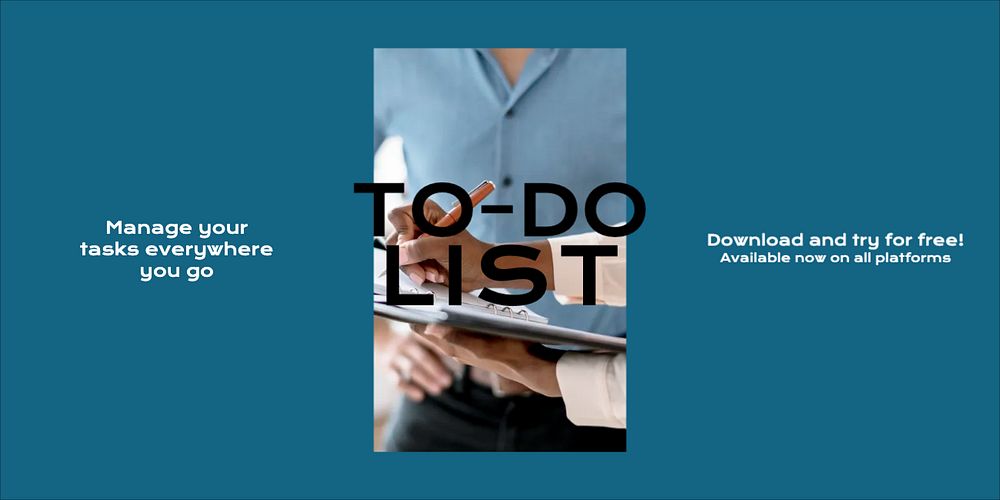 To-do list app Twitter post template, editable text