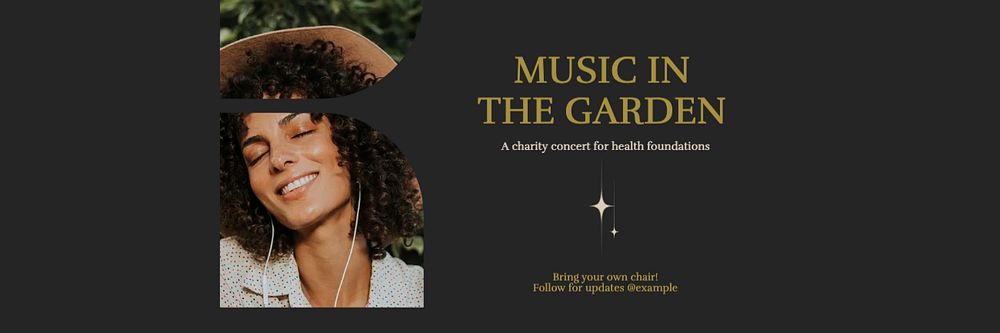 Garden music email header template, editable design