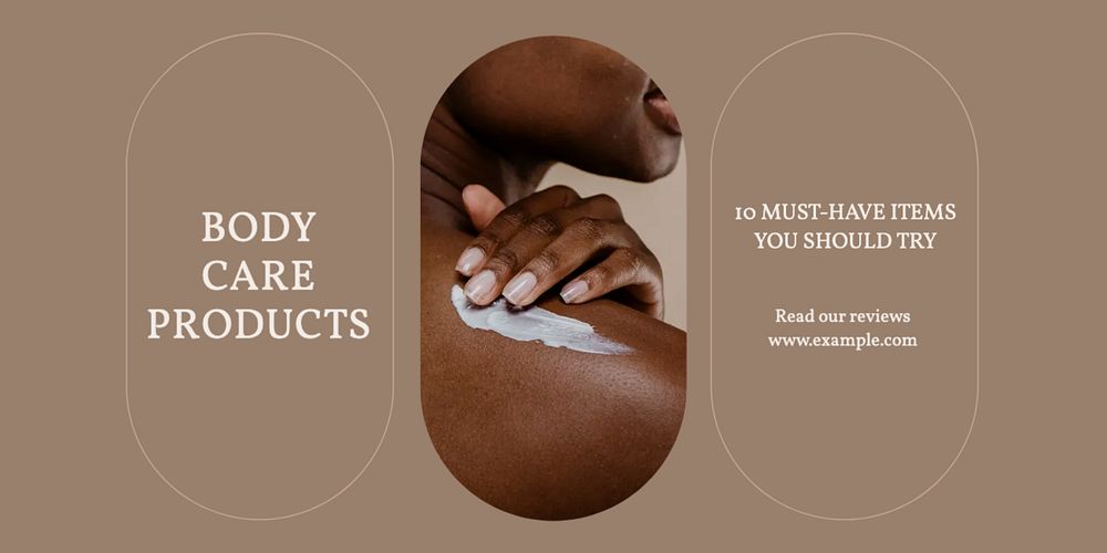 Body care products Twitter ad template, editable text & design