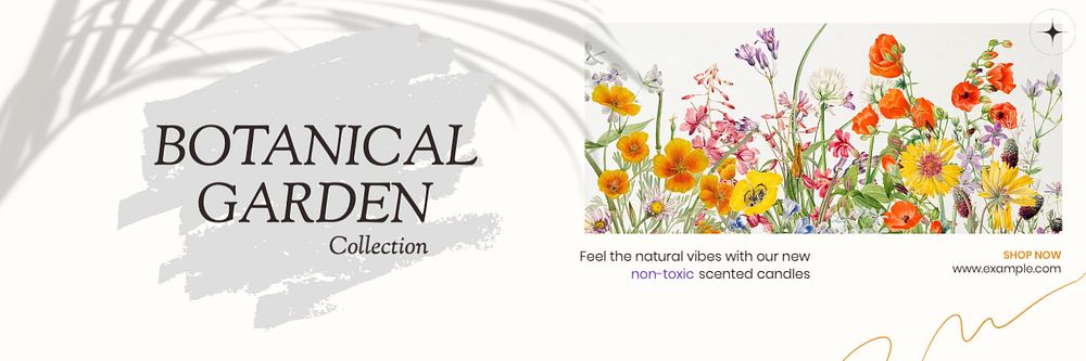 Botanical garden collection email header template, editable design