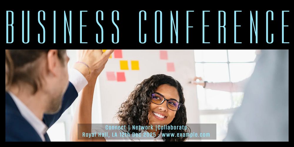 Business conference Twitter post template, editable text