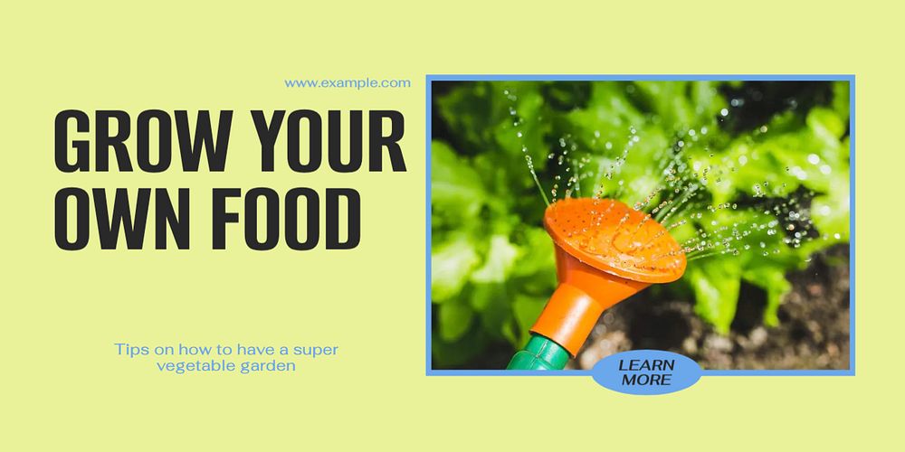 Grow your food Twitter post template, editable text