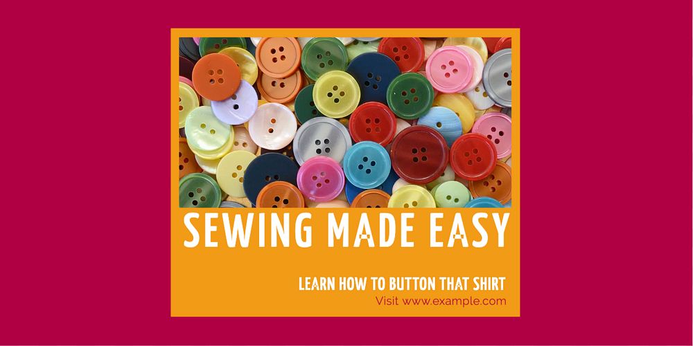 Sewing Twitter post template, editable text