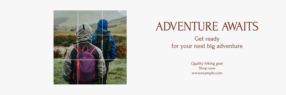 Hiking gear sale email header template, editable design