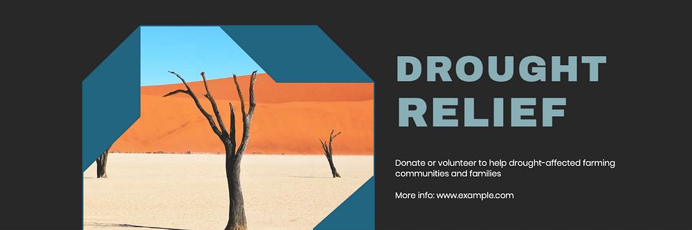 Drought relief email header template, editable design