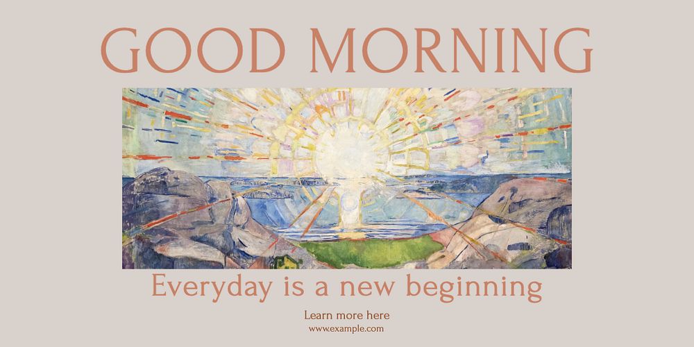 Good morning Twitter ad template, editable text & design