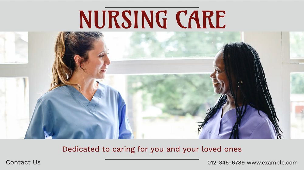 Nursing care blog banner template, editable design