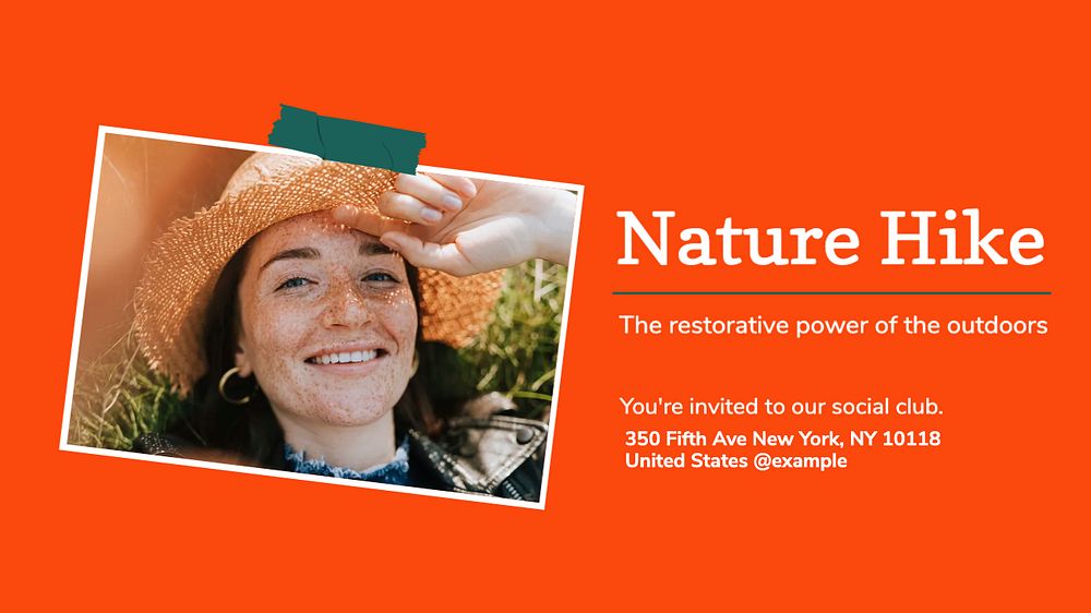 Nature hike blog banner template, editable design