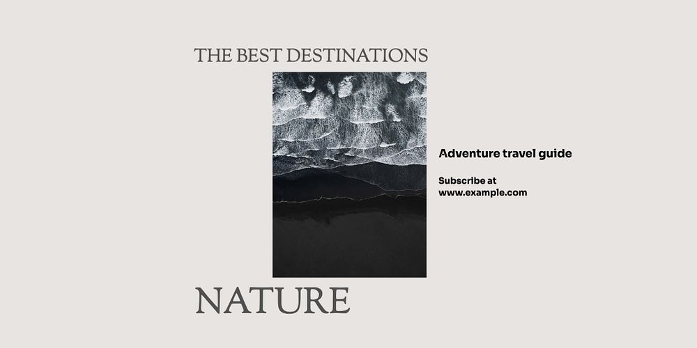 Nature travel Twitter ad template, editable text & design