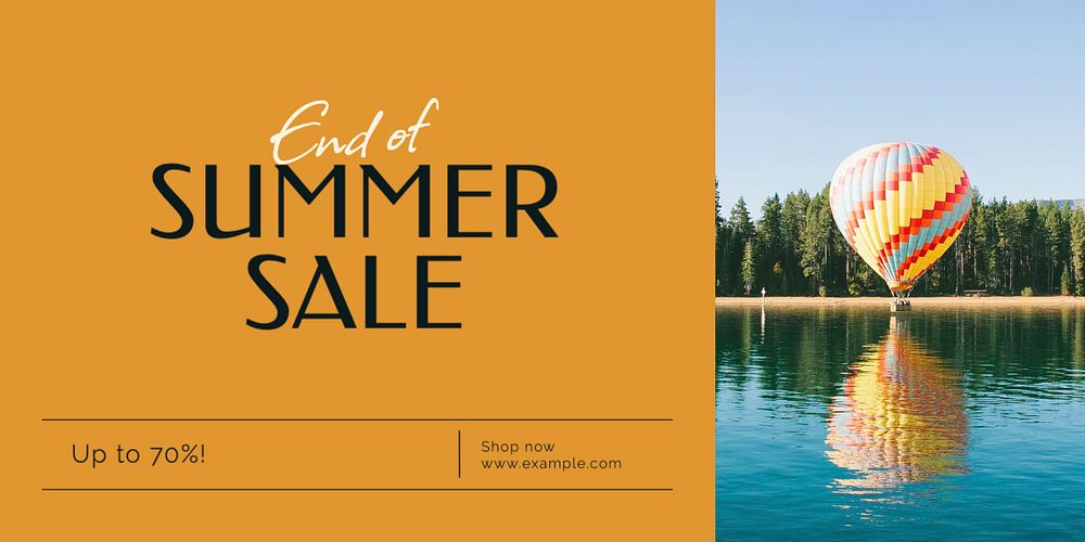 Summer sale Twitter ad template, editable text & design