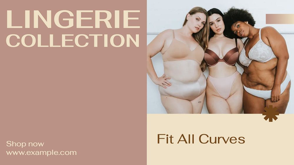 Lingerie collection blog banner template, editable design