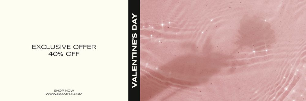 Valentine's day sale email header template, editable design