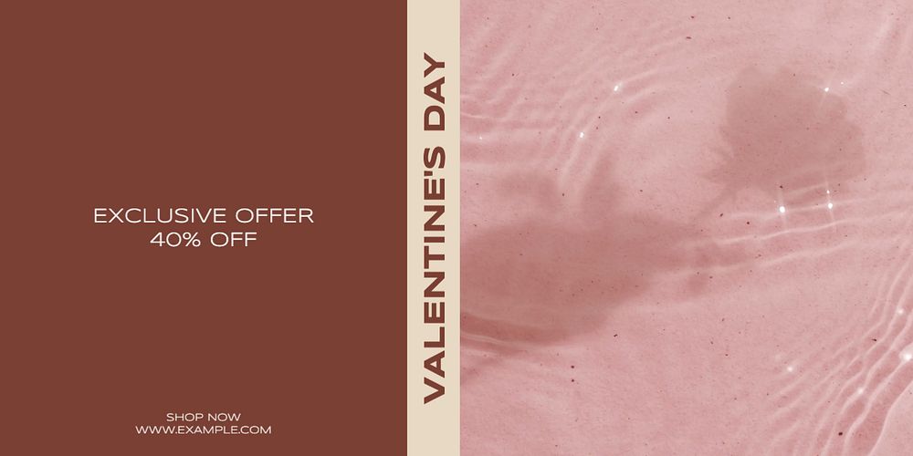 Valentine's day sale Twitter ad template, editable text & design