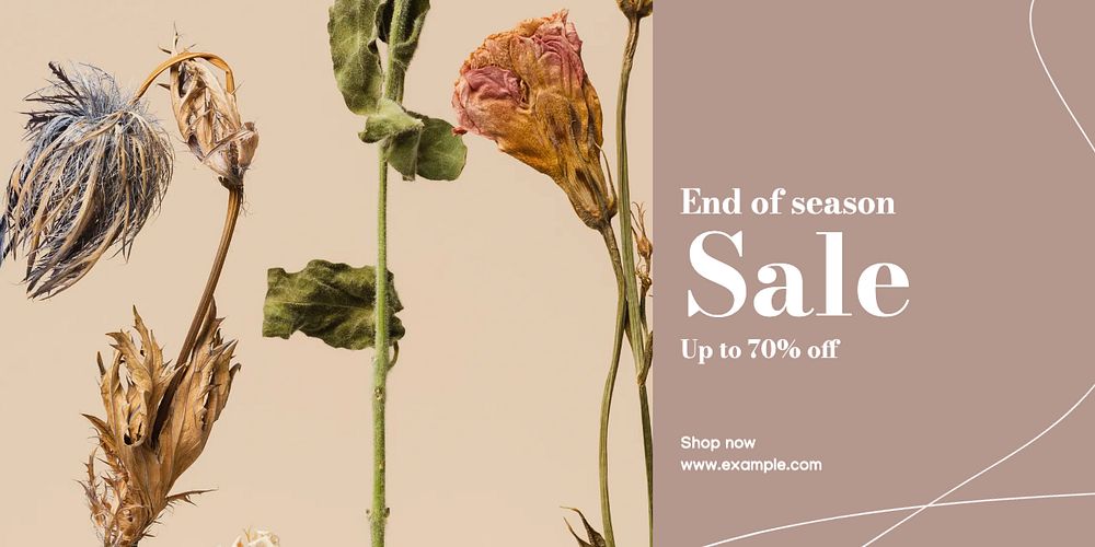 End of season sale Twitter ad template, editable text & design