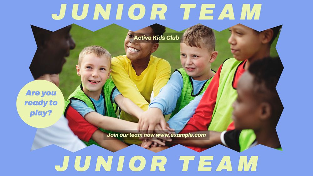 Junior team blog banner template, editable design