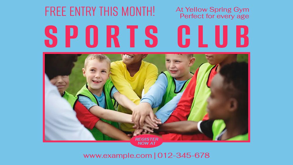 Sports club blog banner template, editable design