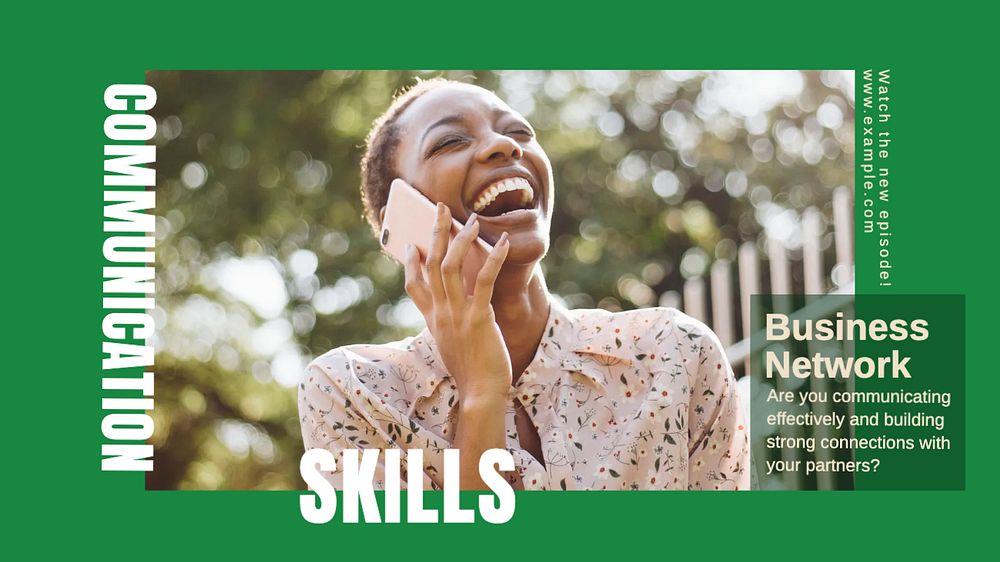 Communication skills blog banner template, editable design