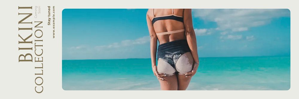 Swimwear & bikini email header template, editable design