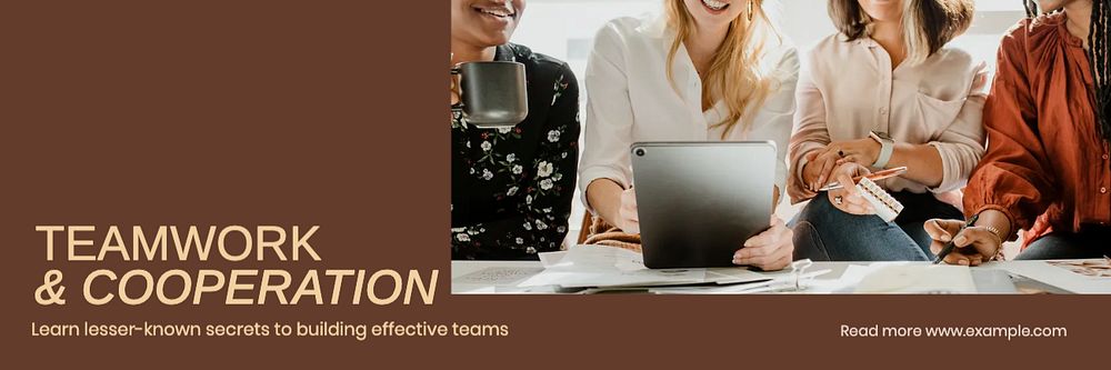 Teamwork & cooperation email header template, editable design