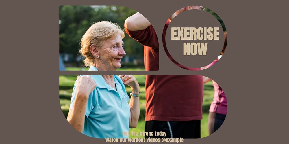 Exercise now Twitter post template, editable text