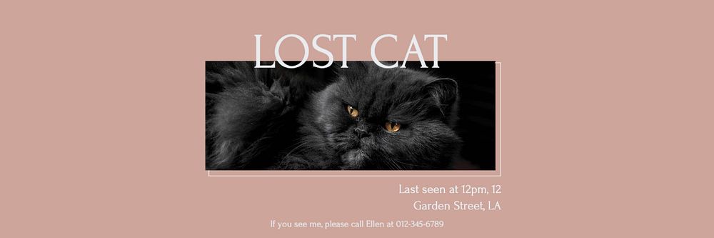 Lost pet email header template, editable design