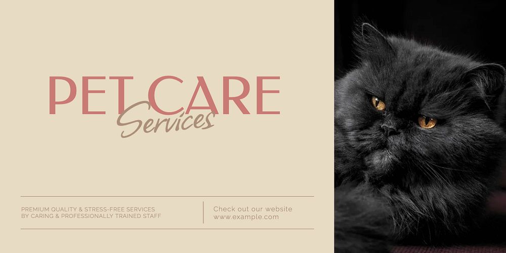 Pet care Twitter ad template, editable text & design