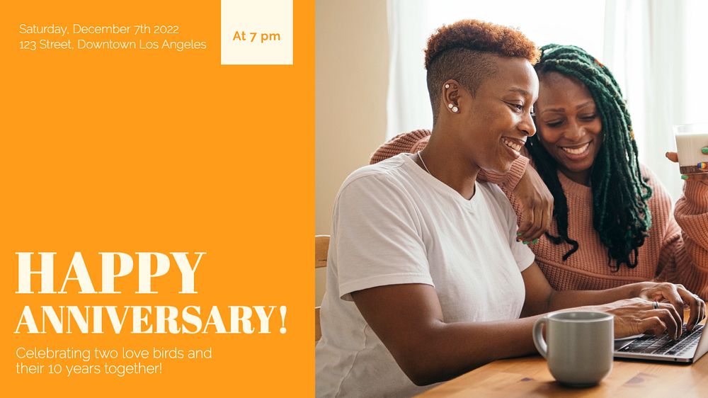 Happy anniversary blog banner template, editable design