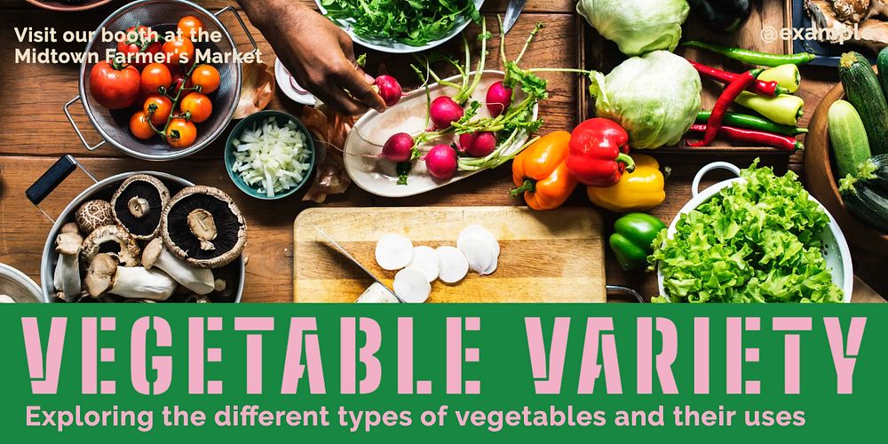 Vegetable variety Twitter post template, editable text