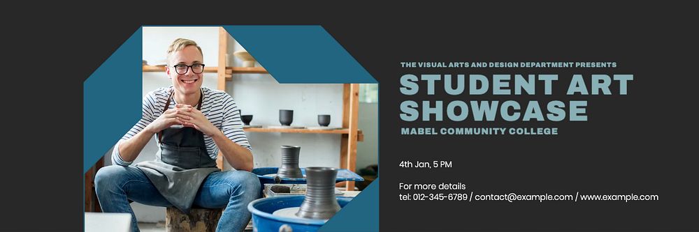 Student art showcase email header template, editable design