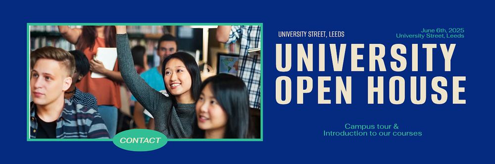 University open house email header template, editable design