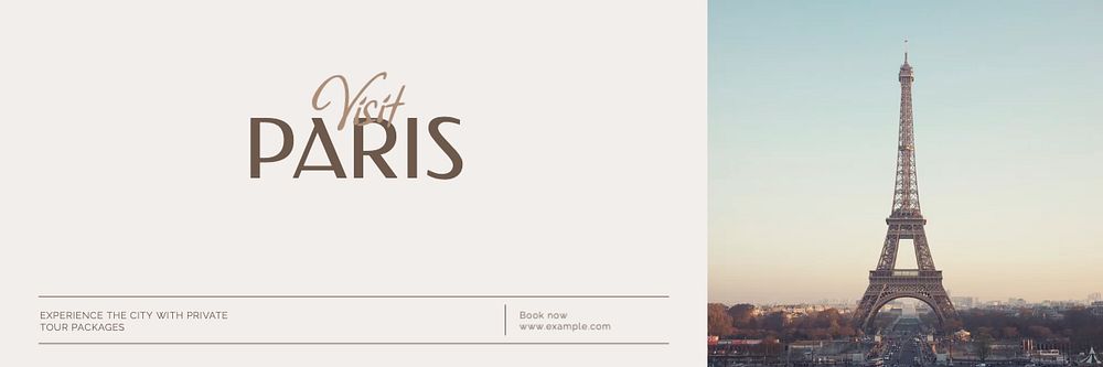 Paris private tour email header template, editable design