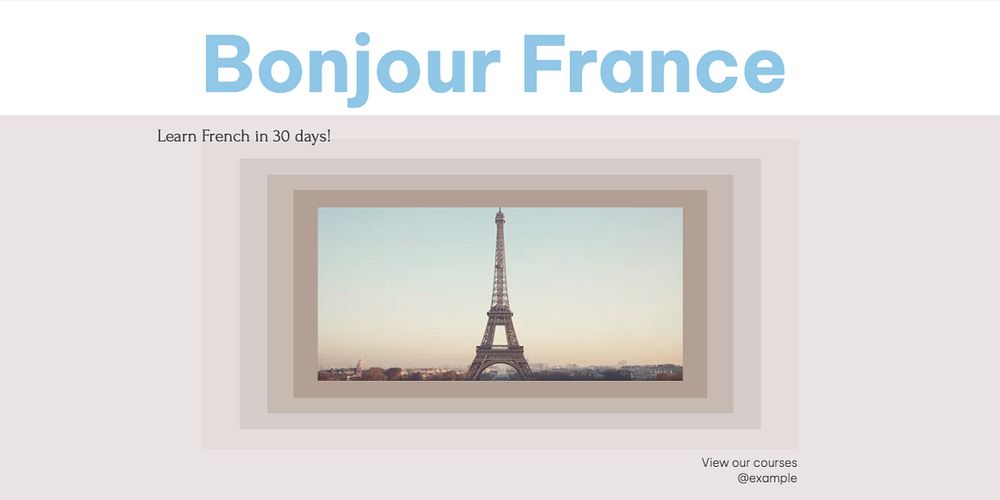 Learn French Twitter ad template, editable text & design