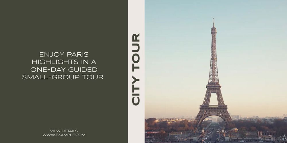 City tour Twitter ad template, editable text & design