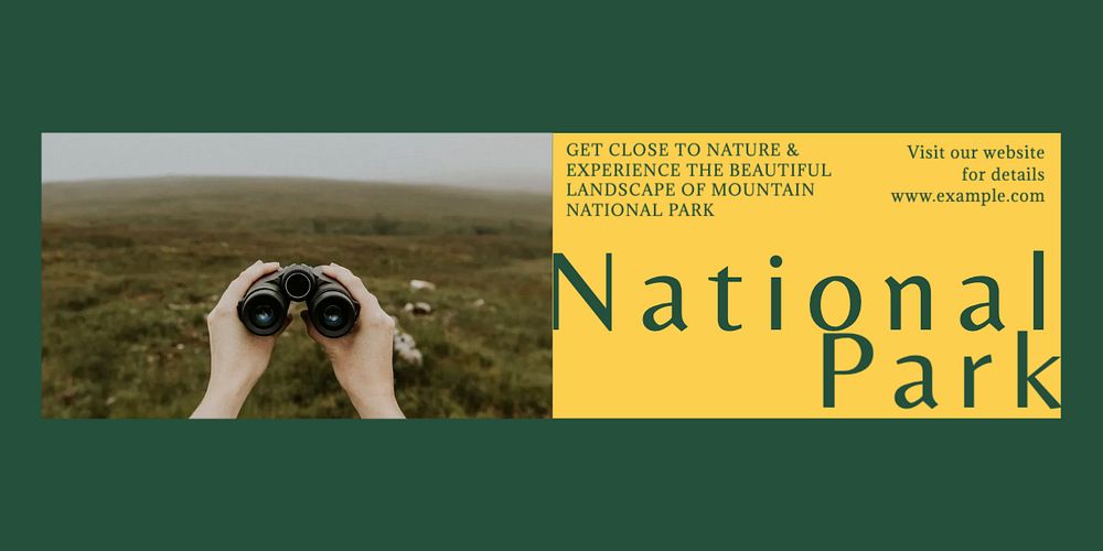 National park Twitter ad template, editable text & design