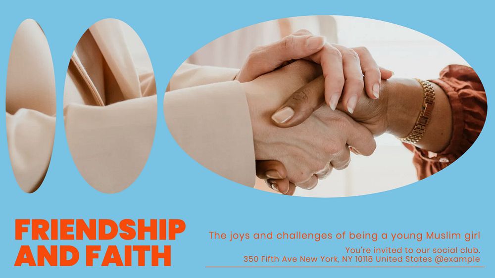 Friendship and faith blog banner template, editable design