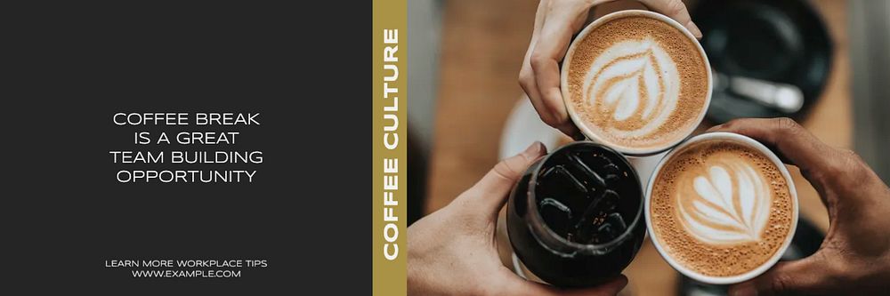 Coffee culture email header template, editable design