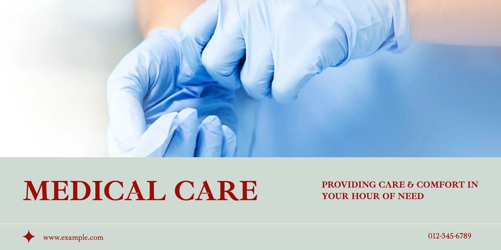 Medical care Twitter ad template, editable text & design