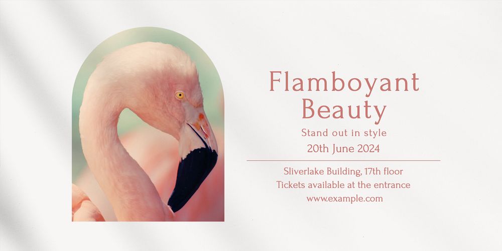 Flamboyant beauty Twitter ad template, editable text & design