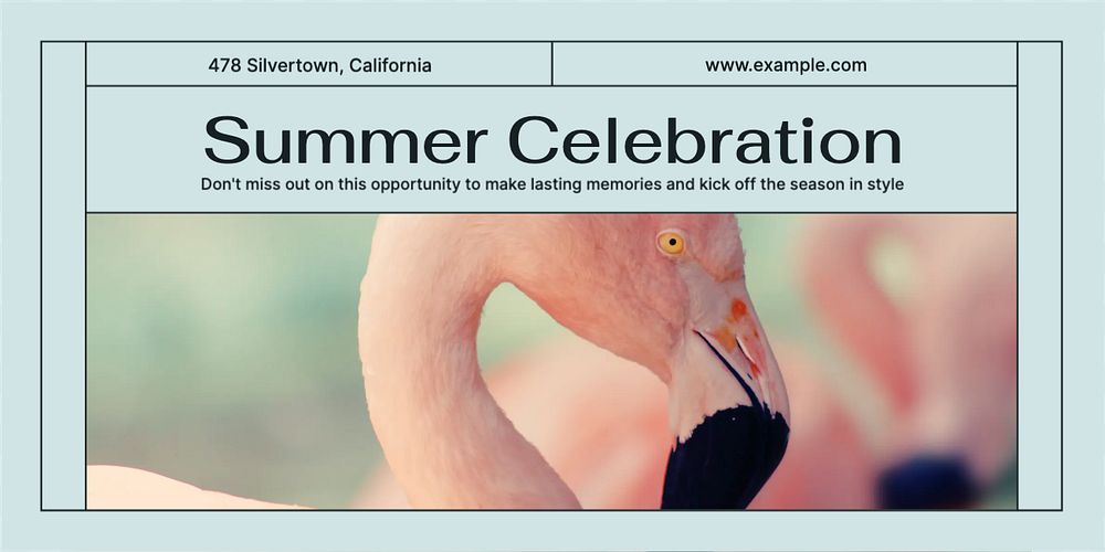 Summer party event Twitter ad template, editable text & design