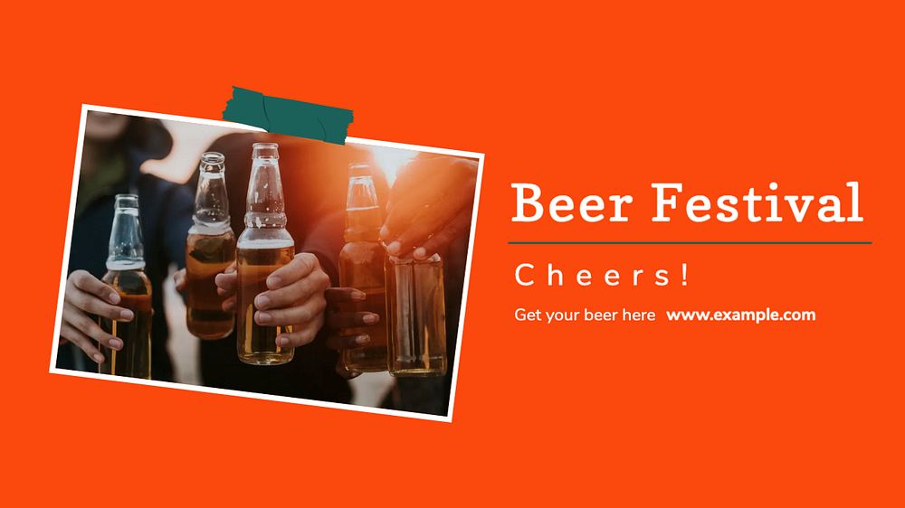 Beer festival blog banner template, editable design