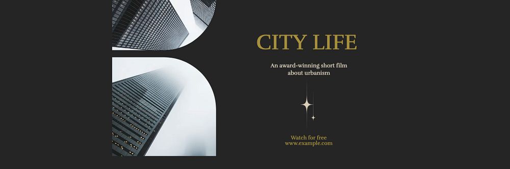 City life film email header template, editable design