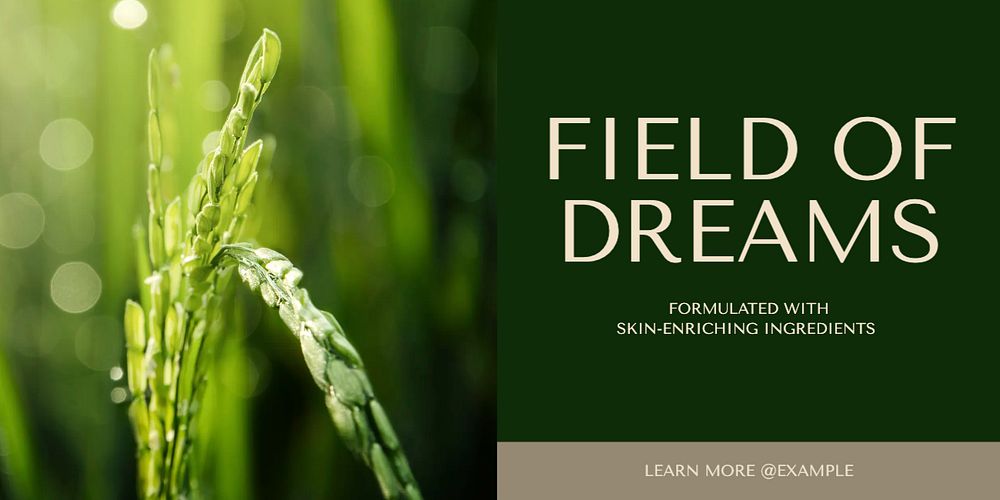 Field of dreams Twitter post template, editable text