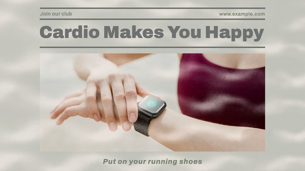 Cardio exercise blog banner template, editable design