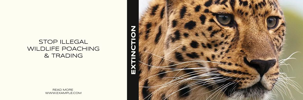 Wildlife extinction email header template, editable design