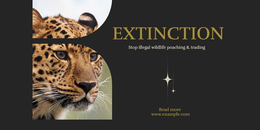 Wildlife extinction Twitter ad template, editable text & design