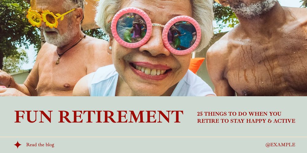 Fun retirement Twitter ad template, editable text & design