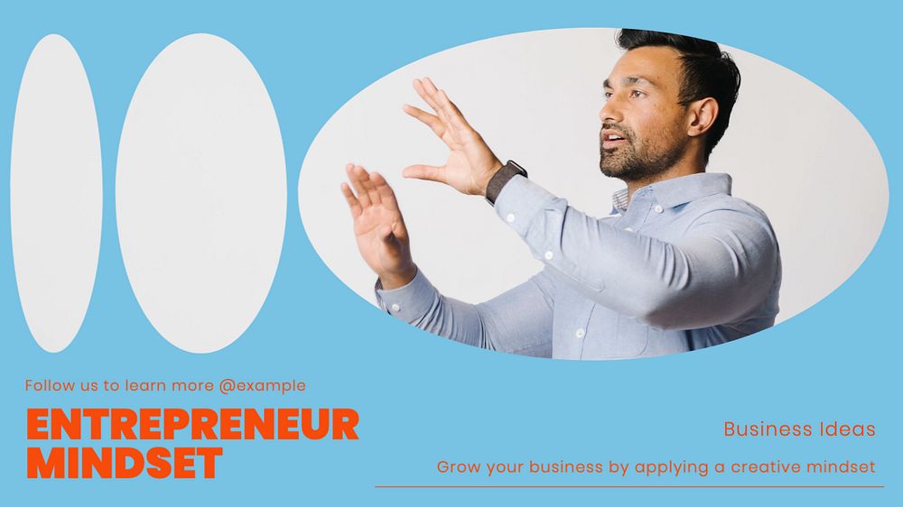 Entrepreneur mindset blog banner template, editable design