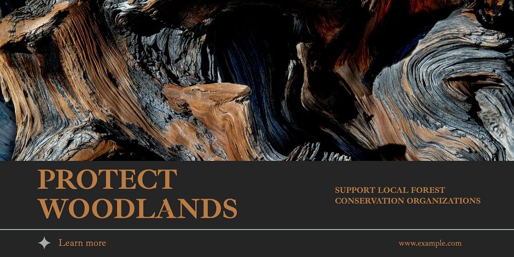 Protect woodlands Twitter ad template, editable text & design