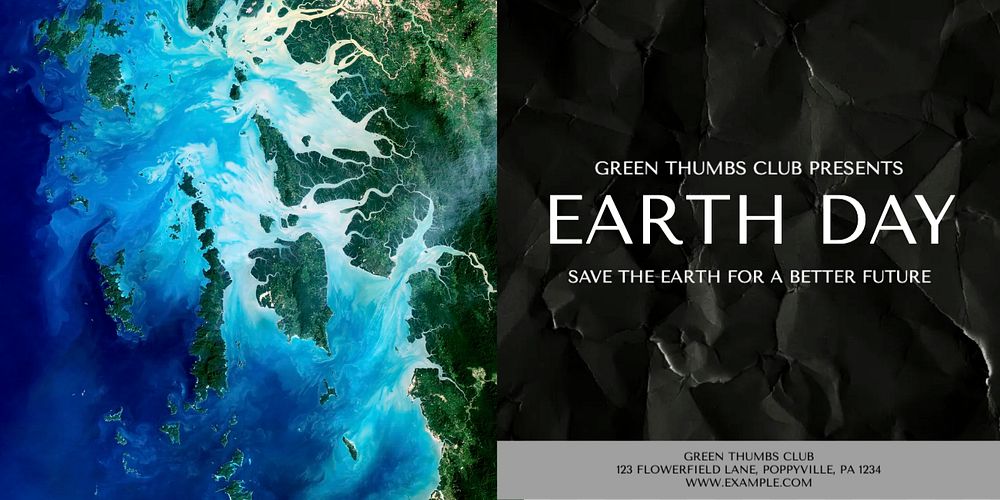 Earth universe environment Twitter post template, editable text