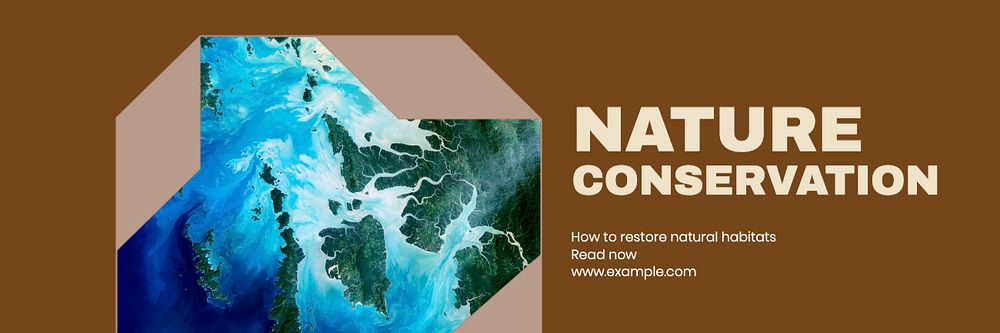 Nature conservation email header template, editable design